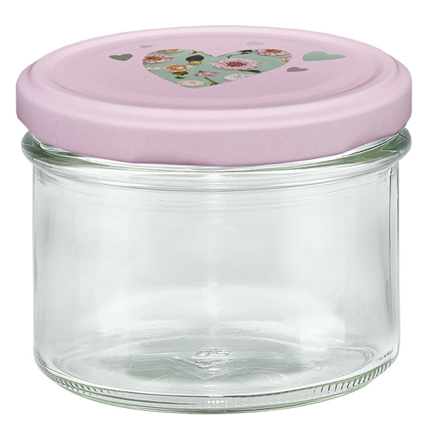 225ml juomalasit + BasicSeal kansi sydän vaaleanpunainen UNiTWIST UNiTWIST