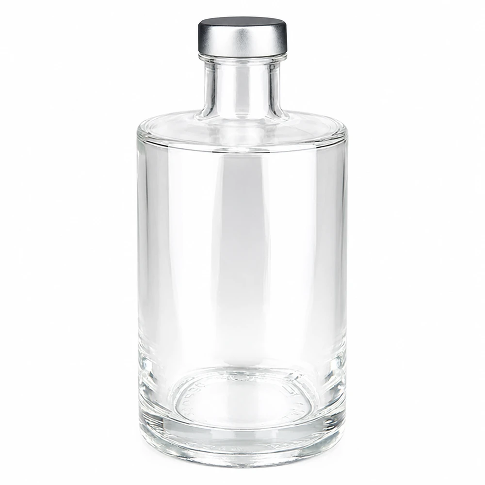 375ml Glasflasche "Sam" + Schraubverschluss silber UNiTWIST 375ml lasipullo Sam hopeisella kierrekorkilla UNiTWIST - tyhjä läpinäkyvä väkevä alkoholijuomapullo