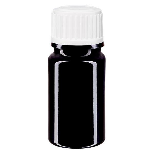 Apteekkipullo violetti 5ml kierrekorkki valkoinen-musta globuli vakio Apteekkipullo violetti 5ml kierrekorkki valkoinen-musta globuli vakio