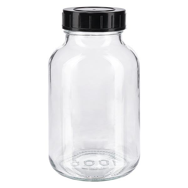 1000ml leveäkaulainen pullo kirkasta lasia, jossa on kierrekorkki 1000ml leveäkaulainen pullo kirkasta lasia, jossa on kierrekorkki