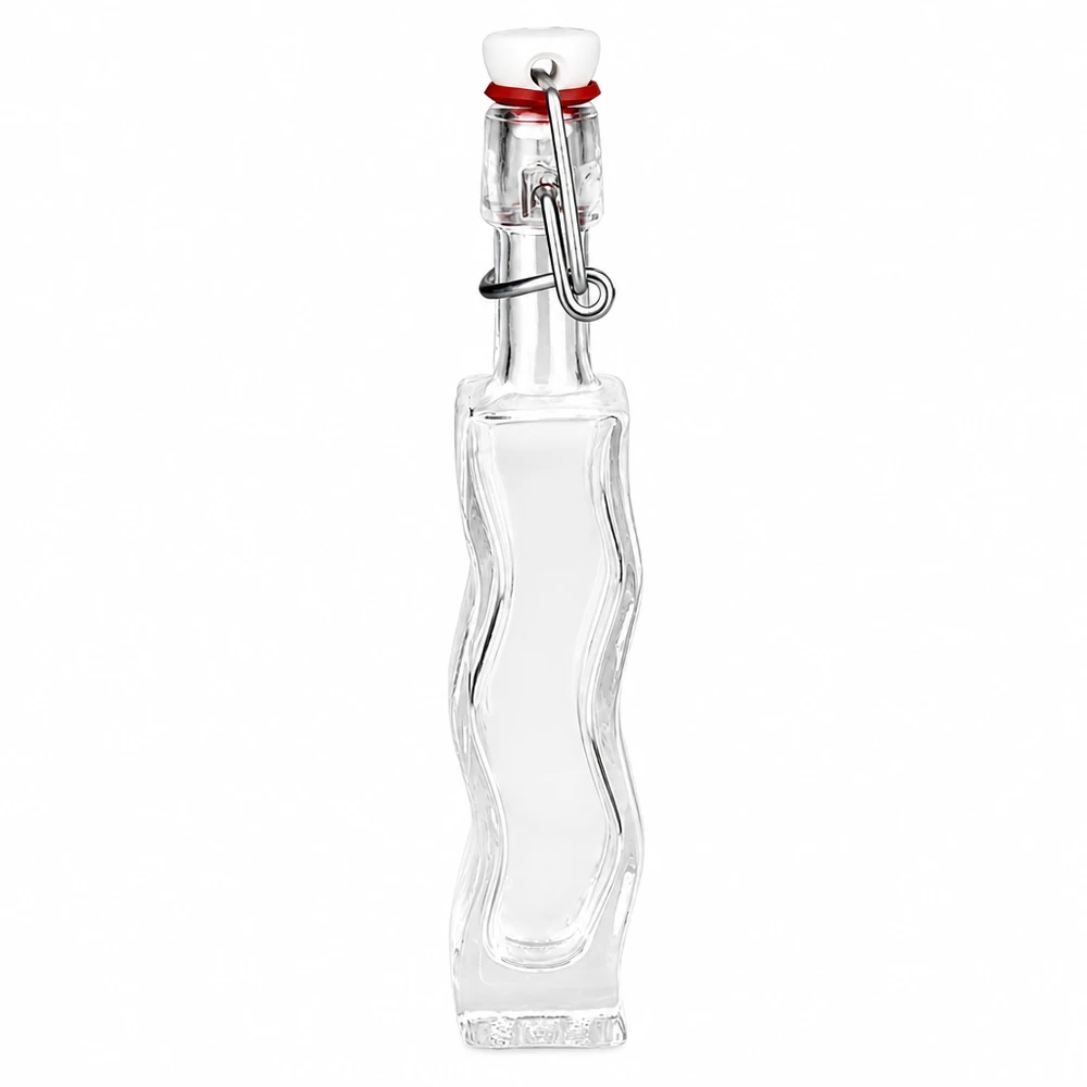 40ml lasipullo Anna läpinäkyvällä lasilla ja valkoisella PVC:llä UNiTWIST, kaareva muoto.