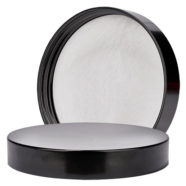 Bakeliittinen ruuvikorkki musta, kierre 83mm/R3 ApoGlas.