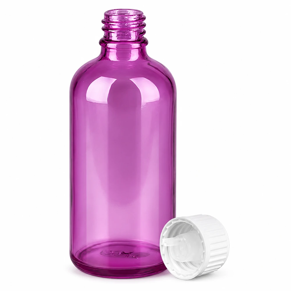 100ml tippapullo 0,9mm valkoinen vakio PurpleLine UT18/100 100ml PurpleLine tippapullo läpinäkyvä violetti, jossa on tarkka 0.9mm tippaussuutin tarkkaa annostelua varten.