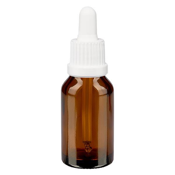 Apteekkipullo ruskea 30ml pipettipullo valkoinen peukaloinninestokorkki
