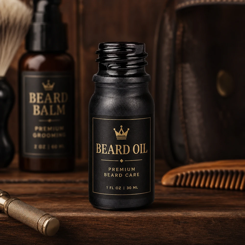 Premium 5ml apteekkipullo BlackLine UT18/5 UNiTWIST korkealaatuisille partaöljyille ja hoitotuotteille.