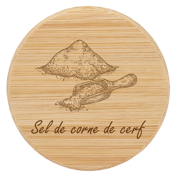 Couvercle en bois "Sel de corne de cerf" for WECK RR60 for WECK RR60 Couvercle en bois "Sel de corne de cerf" for WECK RR60 for WECK RR60