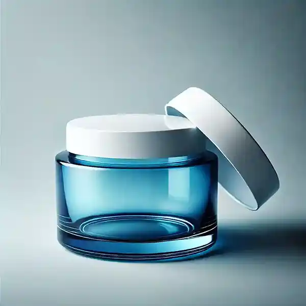 Glastiegel blau