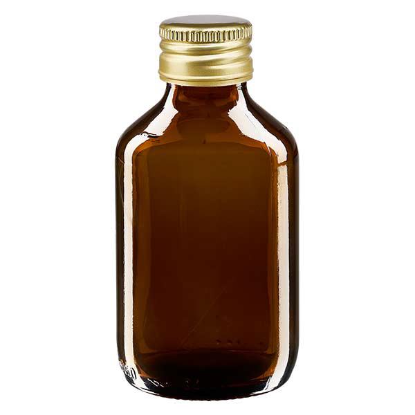150ml lääkepullo ruskea, kultaisella alumiinikorkilla ApoGlas 150ml lääkepullo ruskea, kultaisella alumiinikorkilla ApoGlas