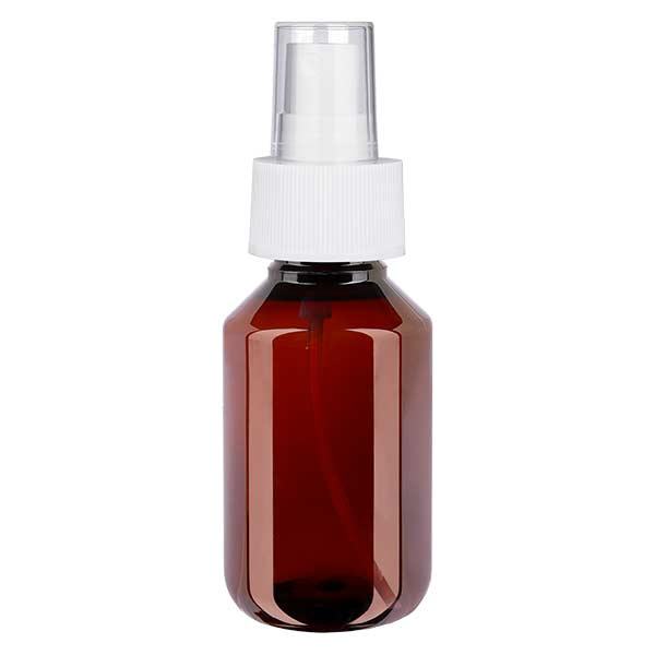 PET-pullo 100ml, jossa on valkoinen sumutin