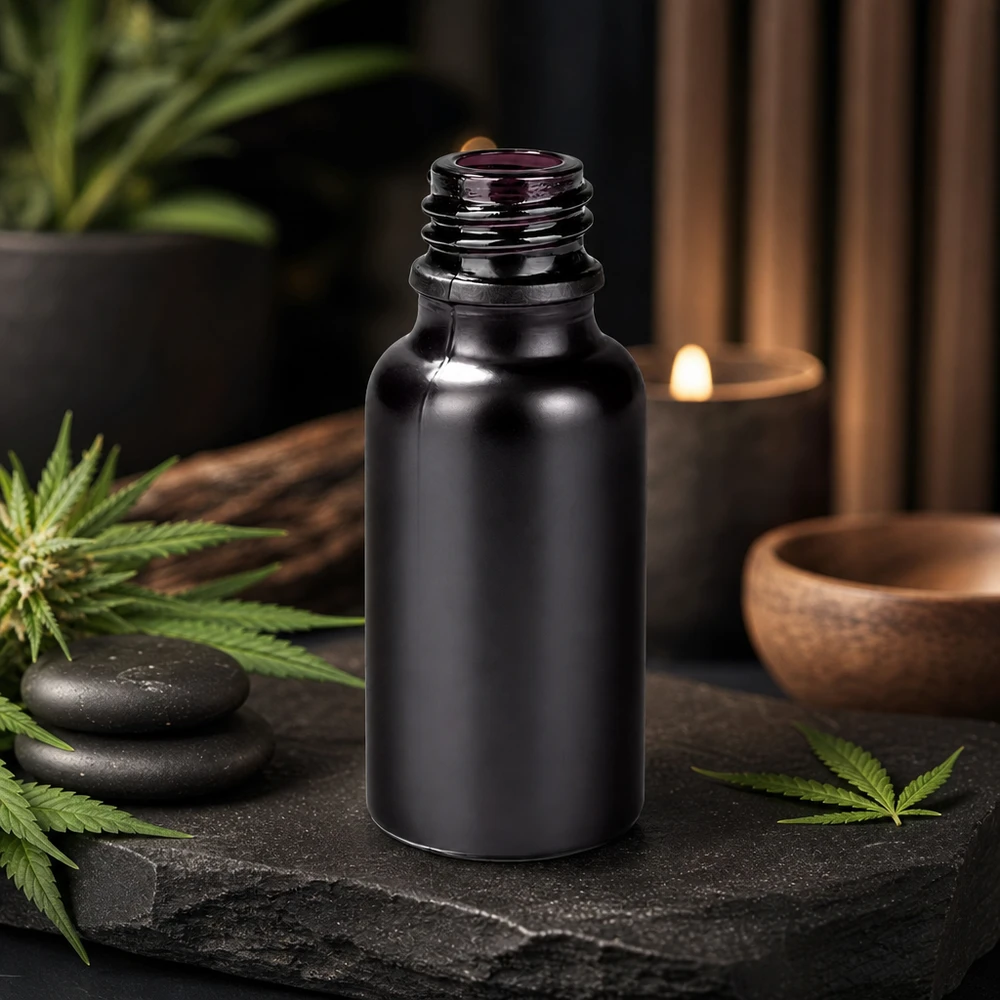 20ml annostelupullo BlackLine UT18/20 UNiTWIST UNiTWIST Premium apteekkipullo BlackLine 20ml korkealaatuisesta mustasta lasista ammattikäyttöön