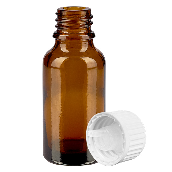 20ml tippapullo 0,9mm valkoinen vakiokorkki BrownLine UT18/20