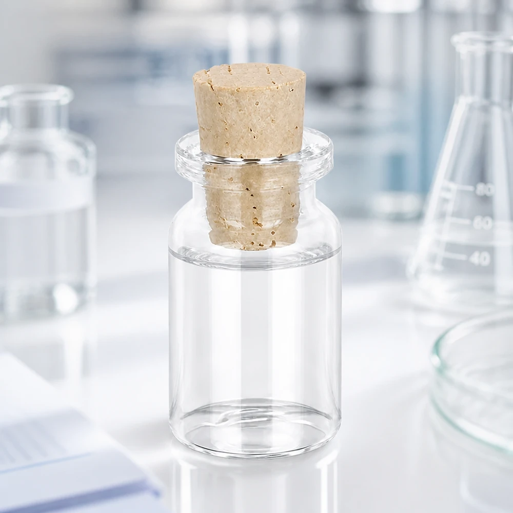 Glasfläschchen 5ml mit Korkverschluss 14mm für Proben und Reagenzien