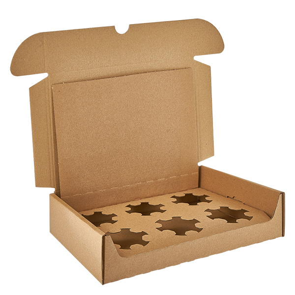 Lasipurkkilaatikot (25 kpl), joissa on 6 osastoa 240x155x53mm