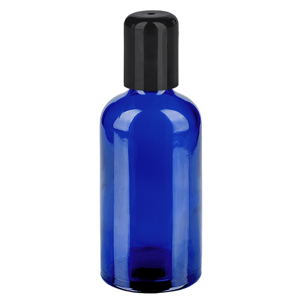 100ml roll-on-pullo musta vakiokorkki BlueLine UT18/100.