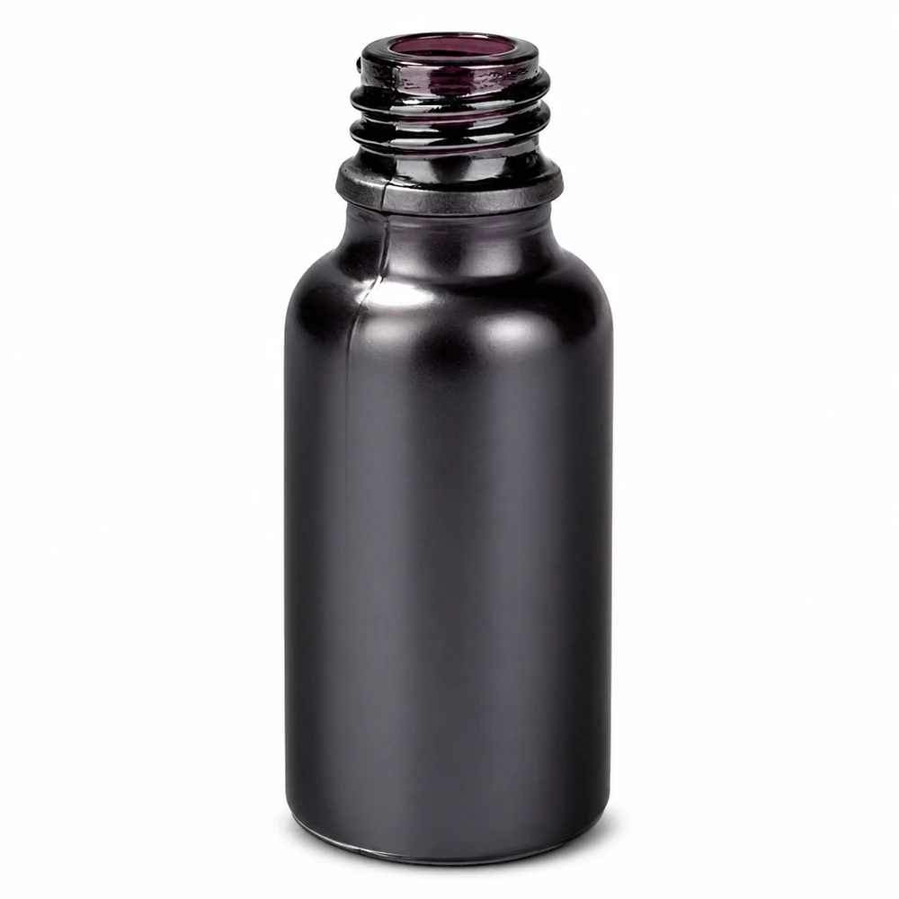 20ml annostelupullo BlackLine UT18/20 UNiTWIST UNiTWIST Musta 20 ml:n lasinen apteekkipullo UNiTWIST-korkilla farmaseuttisiin sovelluksiin.