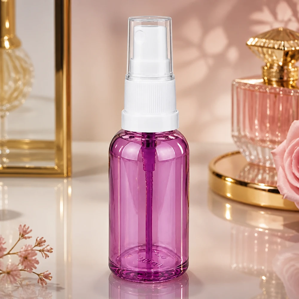 Elegantti 30ml suihkepullo Purple Line muotoilulla ylellisiin kauneussovelluksiin.