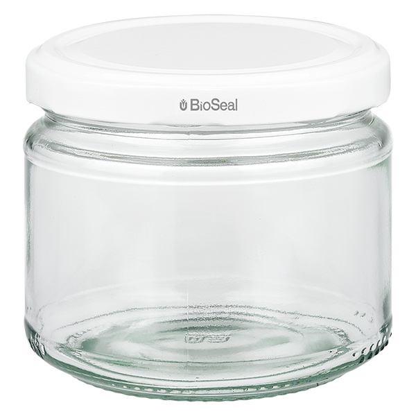 330ml pyöreä purkki + BioSeal-kansi valkoinen UNiTWIST