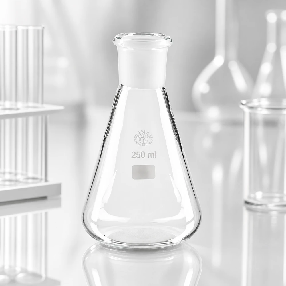 Erlenmeyer-pullo 250ml, jossa on vakiohiottu liitos (29/32).