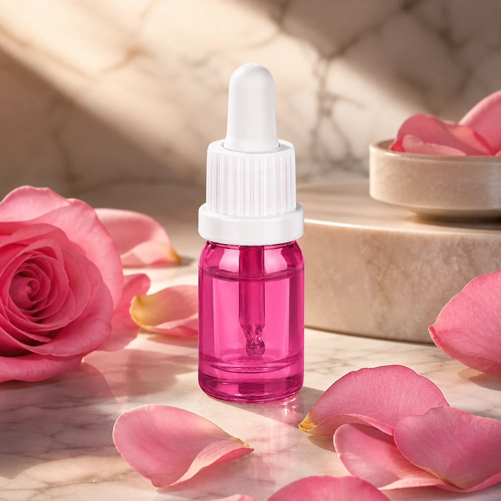 5ml pipettipullo valkoinen omaperäinen ruuvikorkki PurpleLine UT18/5 PurpleLine UT18/5 Pieni 5 ml:n pipettipullo, violetti, valkoinen korkki eteerisille öljyille ja seerumeille.