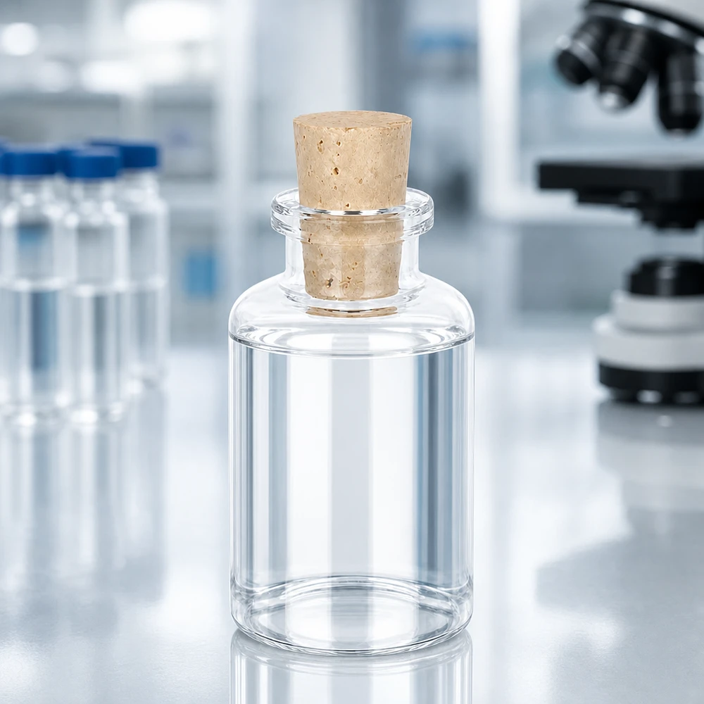 Kirkas lasipullo 30ml, jossa korkki 11/14mm Wiederverschließbare Klarglasflasche 30ml mit Naturkorken für Probenaufbewahrung und Laborgebrauch