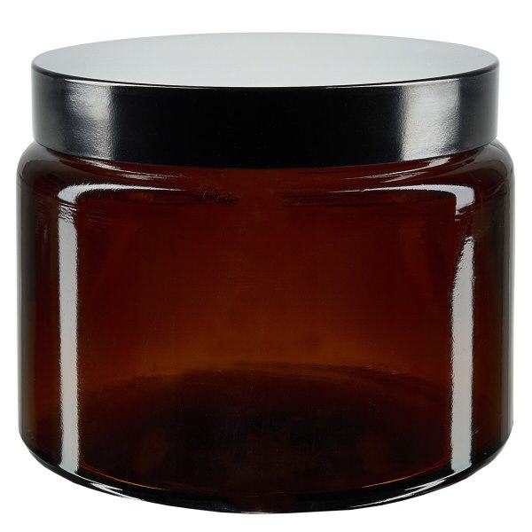 500ml lasipurkki. ruskea, mustalla bakeliittikannella ApoGlas