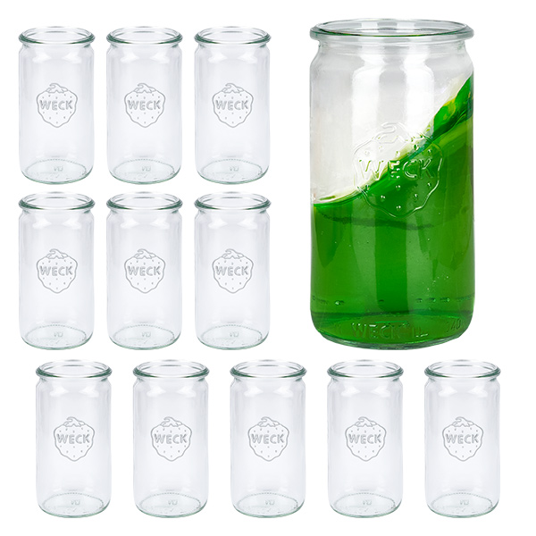 12 Weckin 340 ml:n sylinteripurkkien sarja. 12 Weckin 340 ml:n sylinteripurkkien sarja.