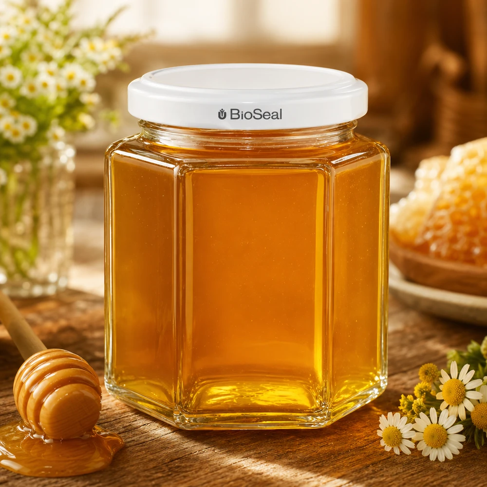 196ml Hexa-purkki valkoisella BioSeal-kannella UNiTWIST
