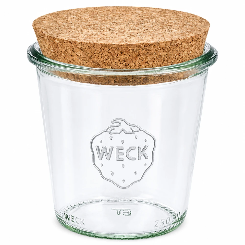 290ml korkeat juomapullot WECK RR80 korkilla luonnonmukainen WECK tumble purkkipurkki 290ml RR80 luonnonkorkkikannella säilöntäpurkki läpinäkyvä säilytykseen ja säilömiseen