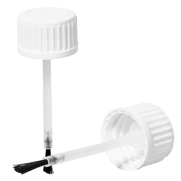 Kierrekorkki + harja 20ml pullolle valkoinen 18mm