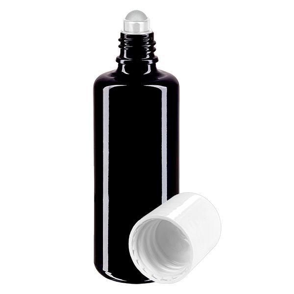 Apteekkipullo violetti 50ml roll-on korkki valkoinen