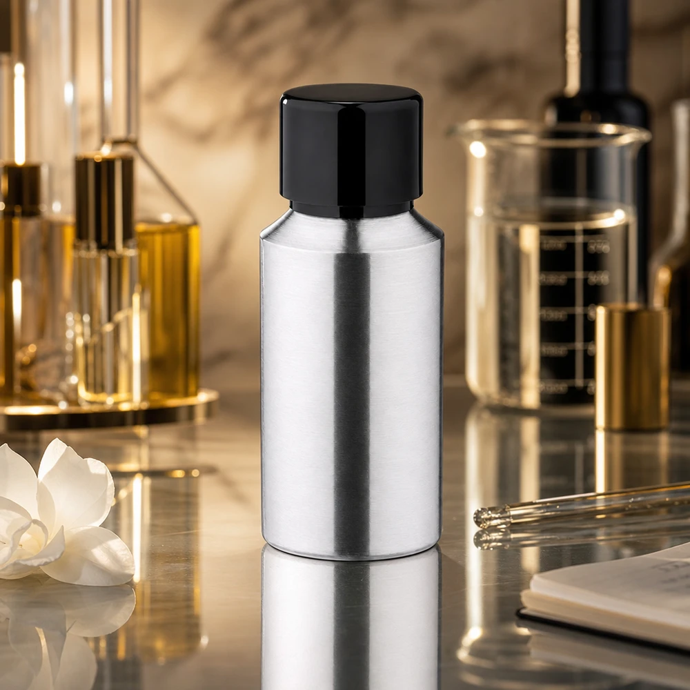 30ml kiillotettu alumiinipullo, jossa on kierrekorkki Ammattimainen 30ml kiillotettu alumiinipullo korkealaatuisille kosmetiikkatuotteille ja seerumeille.