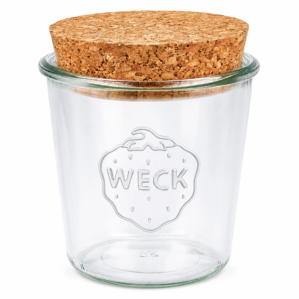 580ml tulppaanipullot WECK RR100 korkilla luonnollinen WECK tumble purkkipurkki 580ml RR100 luonnonkorkkikannella säilöntäpurkki säilytyspurkki läpinäkyvästi