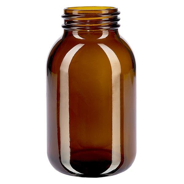 500ml leveäkaulainen pullo meripihkanväristä lasia