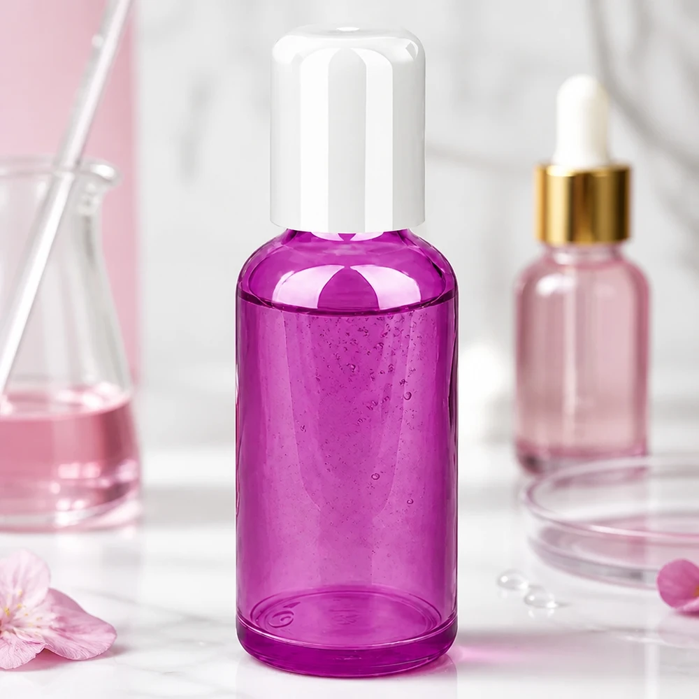 50 ml:n roll-on-pullo valkoinen Standard PurpleLine UT18/50 PurpleLine UT18/50 Tyhjä 50ml roll-on-pullo läpinäkyvästä muovista tyylikkäässä violetissa värissä aromaterapiaa varten