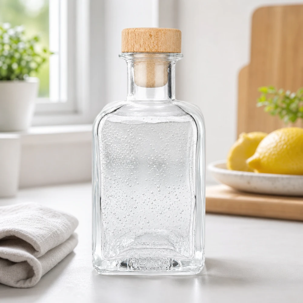 200ml Glasflasche "Clara" mit Holzgriff-Korken UNiTWIST 200ml Glasflasche "Clara" mit Holzgriff-Korken UNiTWIST