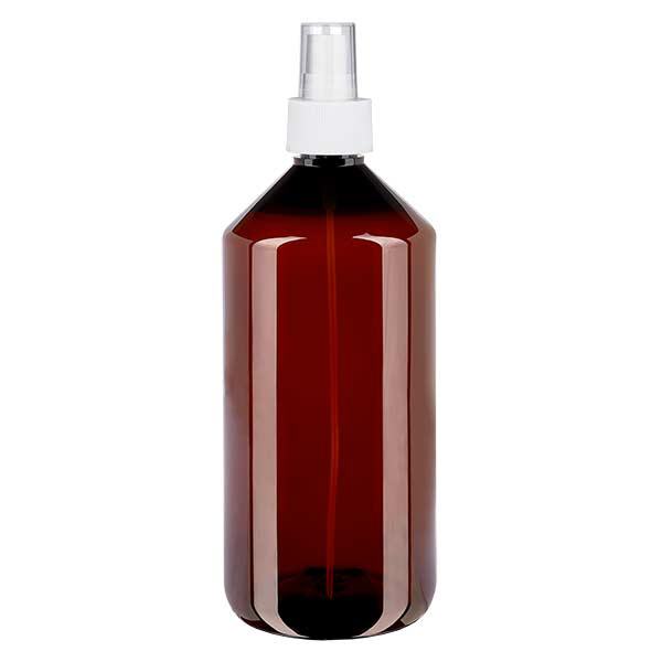 PET-pullo 1000ml sumuttimella valkoinen PET-pullo 1000ml sumuttimella valkoinen