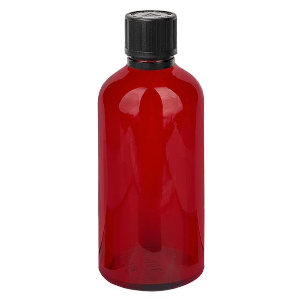 100ml tippapullo 1mm musta peukaloinninestokorkki Lapsilukko Sokkovaroitussymboli RedL. UT18/100 100ml tippapullo 1mm musta peukaloinninestokorkki Lapsilukko Sokkovaroitussymboli RedL. UT18/100