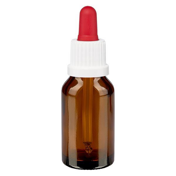 Apteekkipullo ruskea 30ml pipetti valkoinen/punainen väärentämisen estävä korkki Apteekkipullo ruskea 30ml pipetti valkoinen/punainen väärentämisen estävä korkki