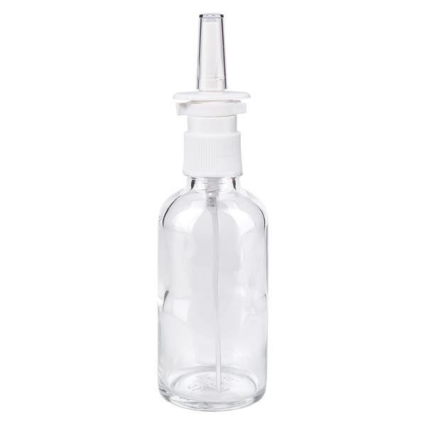 Apteekkipullo kirkas 50ml nenäsumute valkoinen vakio Apteekkipullo kirkas 50ml nenäsumute valkoinen vakio