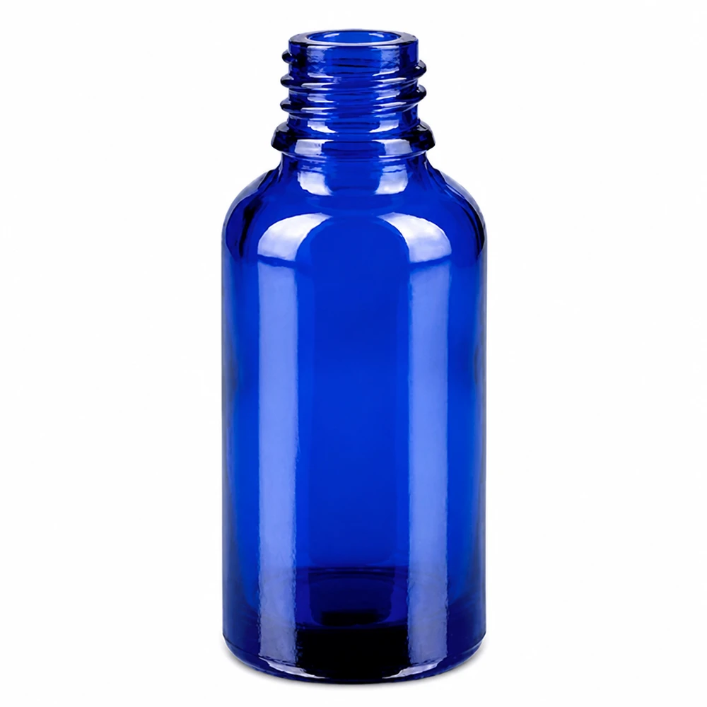 30ml roll-on-pullo valkoinen vakiokorkki BlueLine UT18/30 BlueLine UT18/30 Sininen 30 ml:n lasipullo, jossa on ruuvikierre STD BlueLine roll-on-sovelluksiin.