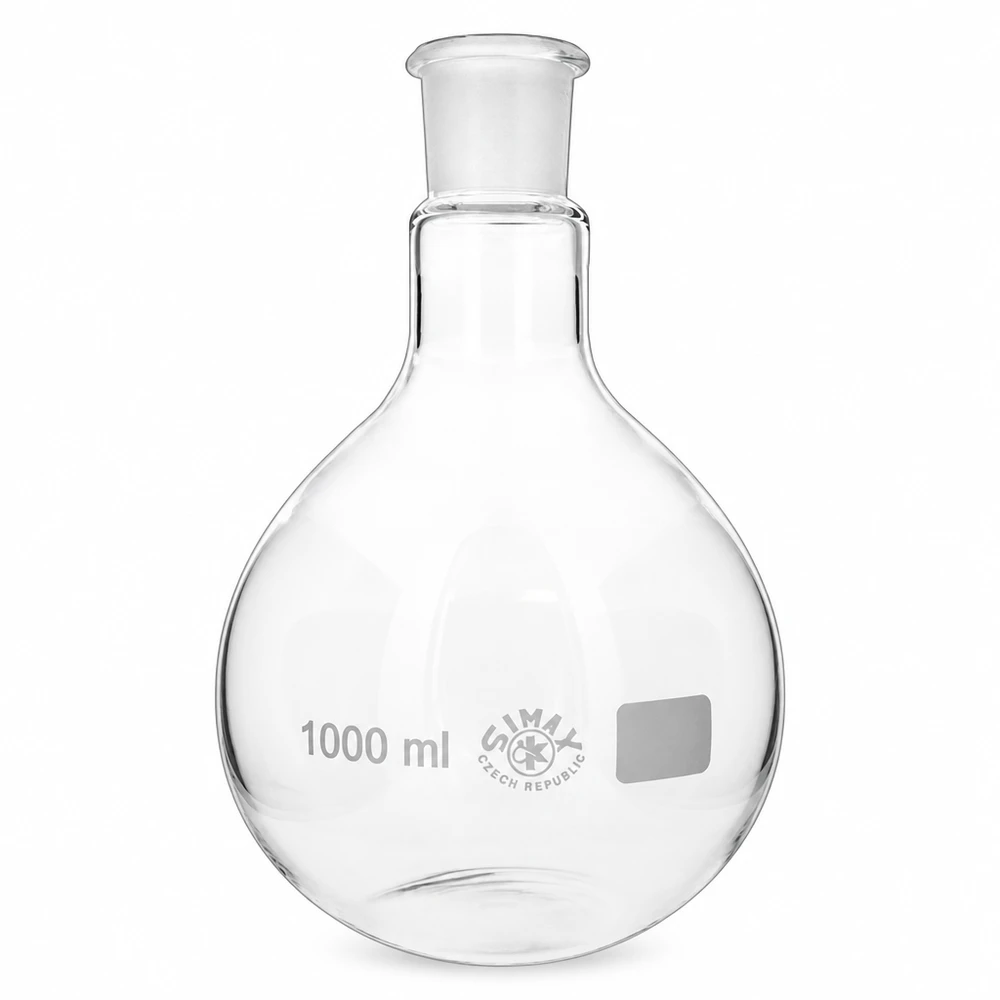Lonkkapullo 1000ml, jossa on vakiohiottu liitos (29/32). Lantiopullo 1000ml lasia, jossa on vakiohiottu liitos 29/32 laboratoriosovelluksiin.