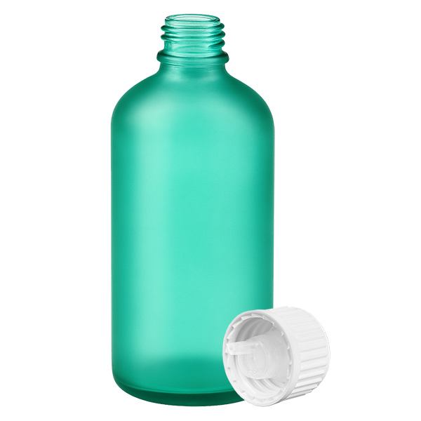 100ml tippapullo 0.9mm valkoinen vakiokorkki GreenLine UT18/100