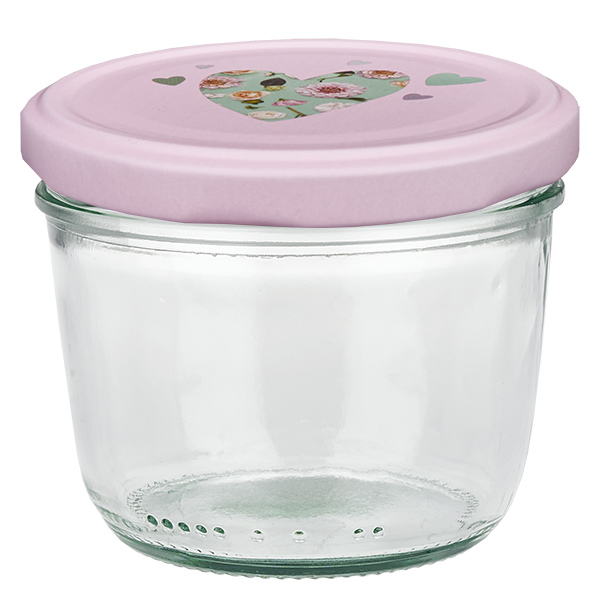 230ml juomalasit + BasicSeal kansi sydän vaaleanpunainen UNiTWIST