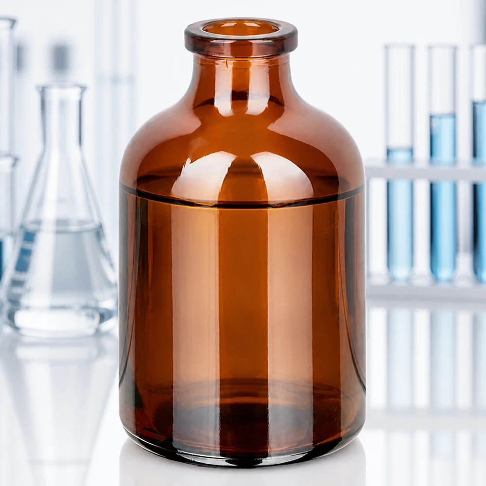UV-schützendes Braunglas Vial 50ml für lichtempfindliche Injektionslösungen und Lyophilisate