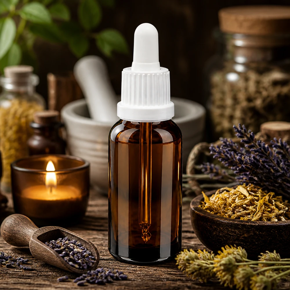 BrownLine pipettipullo 20ml, jossa on tarkka tiputuskorkki homeopaattisille lääkkeille ja tinktuureille.