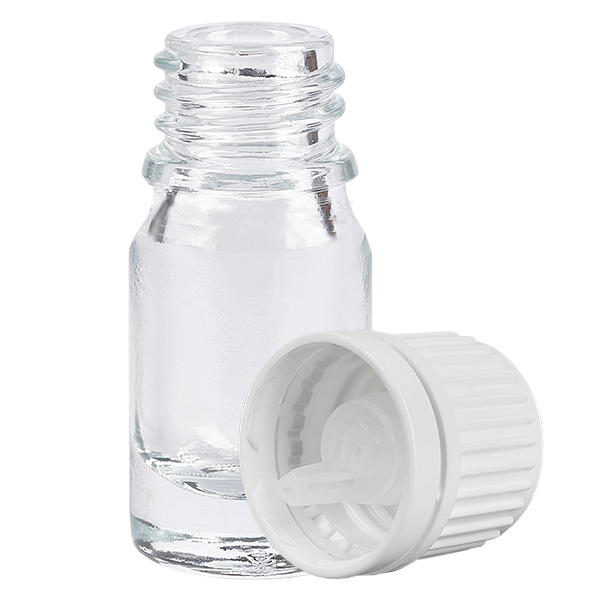5ml tippapullo 0.7mm valkoinen peukaloinnin estävä korkki ClearLine UT18/5 5ml tippapullo 0.7mm valkoinen peukaloinnin estävä korkki ClearLine UT18/5