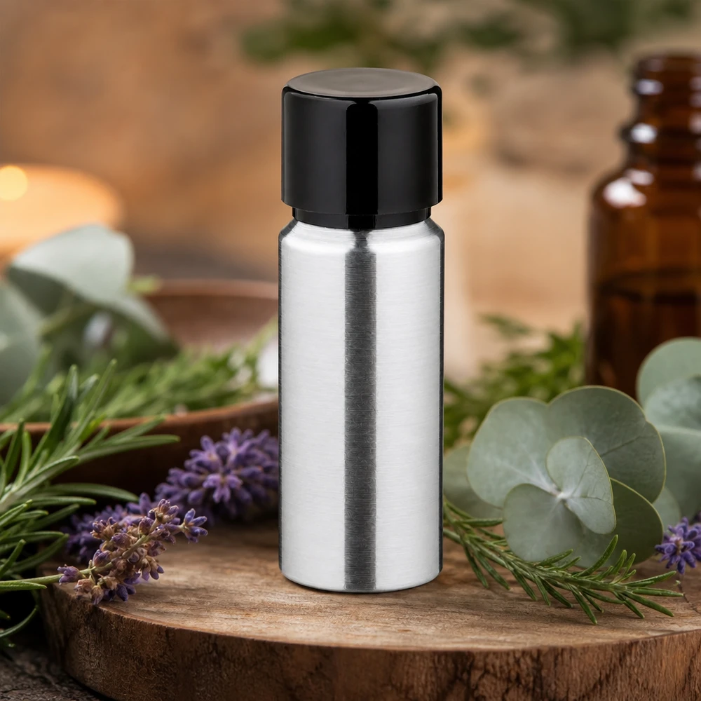 20ml kiillotettu alumiinipullo, jossa on kierrekorkki Kompakti 20 ml alumiinipullo kiillotetulla pinnalla ja käytännöllisellä kierrekorkilla liikkeellä oloa varten.