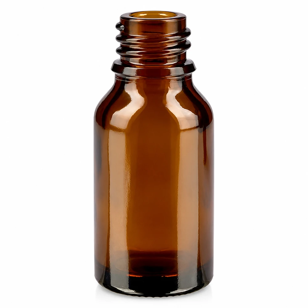 Tiputinpullo 30 ml DIN 18 meripihkainen lasi HOHE FORM 30ml ruskea apteekkipullo lasista, korkea muotoinen, ruuvikierteellä varustettu eteerisille öljyille ja lääkkeille.