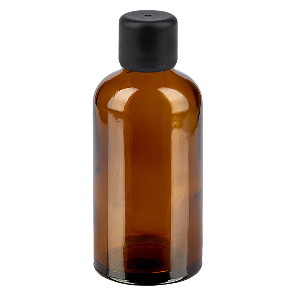 100ml pullo 6mm kierrekorkki musta Standard BrownL. UT18/100