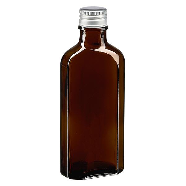 100 ml Meplat ruskea, alumiinikorkki hopea PP22.